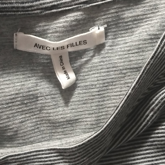 Avec Les Filles Striped Wrap Jersey Dress - Picture 6 of 8